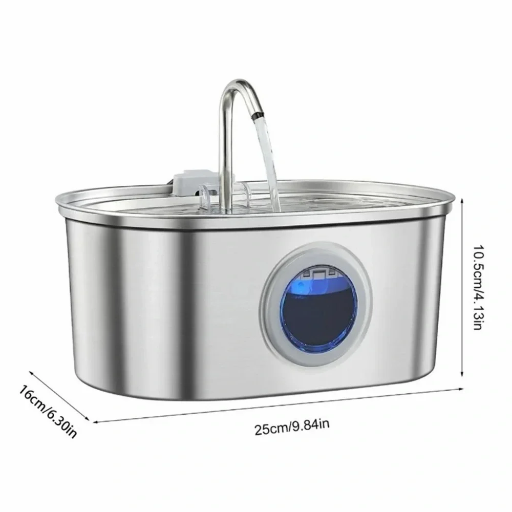Source Unknown Stainless Steel Pet Water Fountain - Silver